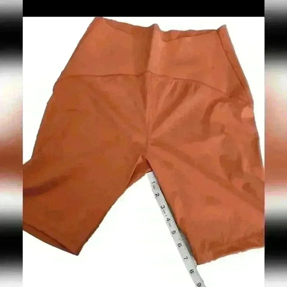 LA Society Womens Orange Brown Waist Slimming Compression Biker Shorts M - Picture 9 of 10